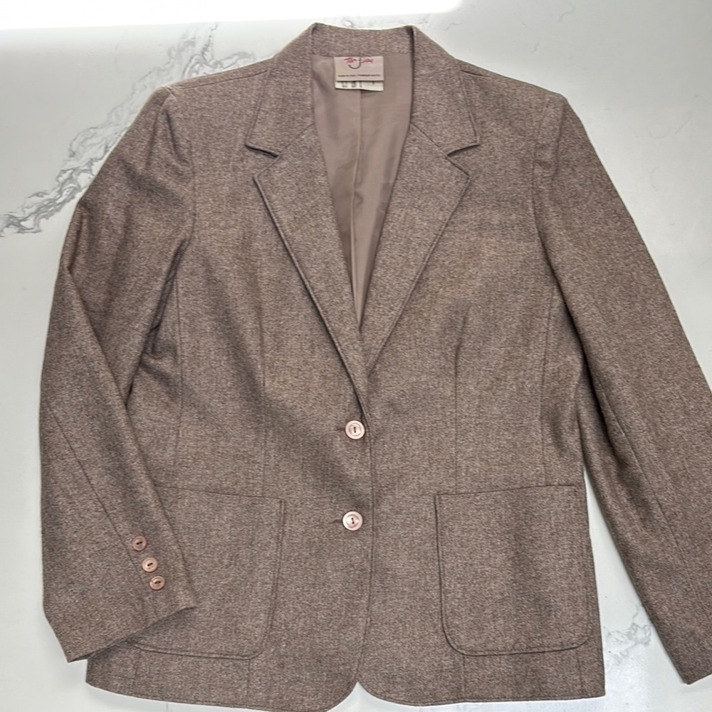 TanJay Brown Wool-Blend Blazer size 12